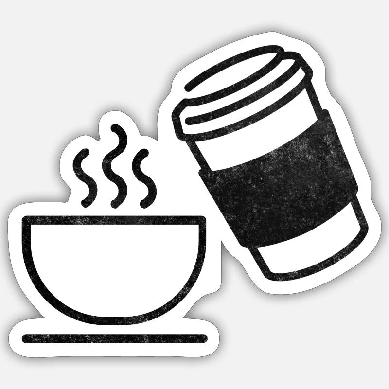 Kaffee - Sticker Größe S (10 x 10 cm) - Mattweiß