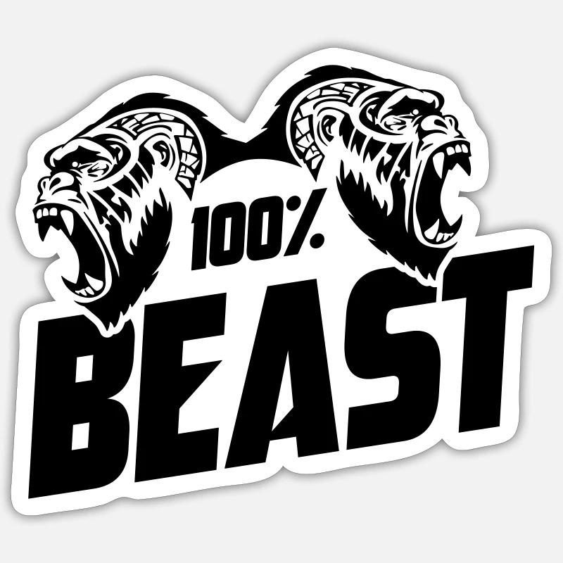 Gorilla Beast Motivation - Sticker size S (10 x 10 cm) - white matte