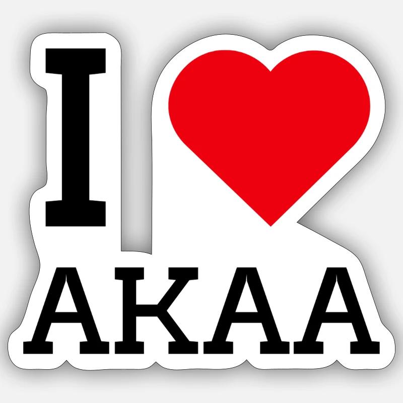 Ich liebe Akaa Sticker Größe S (10 x 10 cm)