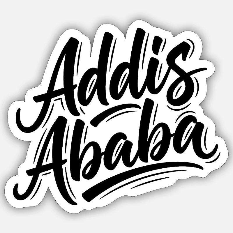 Addis Ababa - Sticker size S (10 x 10 cm) - white matte