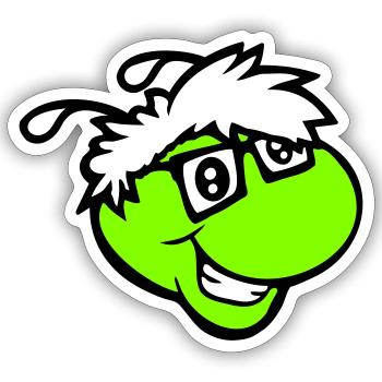 Nerd Caterpillar Intelligent Geek Worm Horn-rimmed Glasses Smart - Sticker size S (10 x 10 cm) - white matte - Front