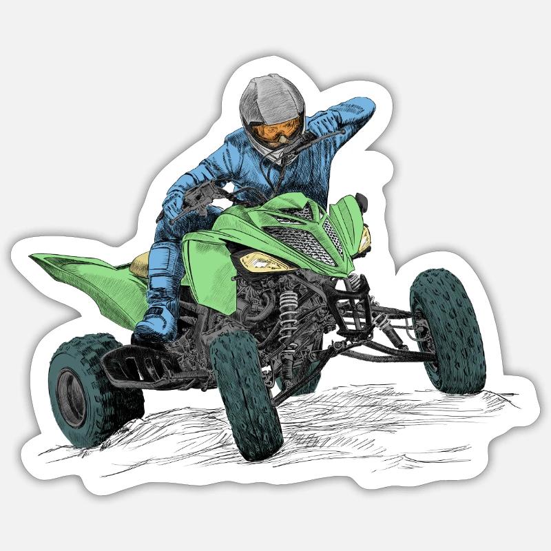 quad - Sticker taille S (10 x 10 cm) - blanc mat