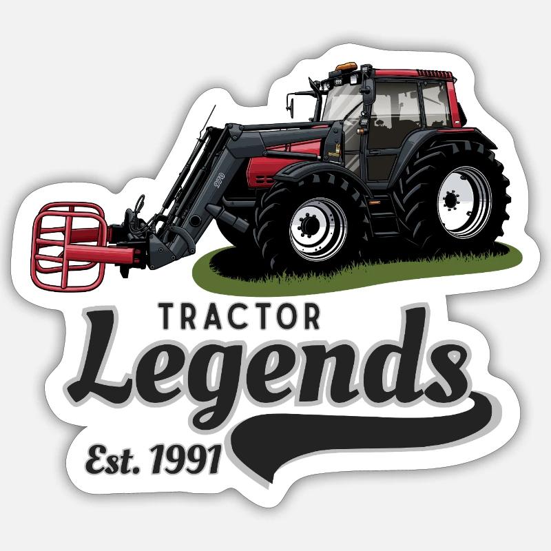Traktor Legends Vintage Print - Sticker taille S (10 x 10 cm) - blanc mat