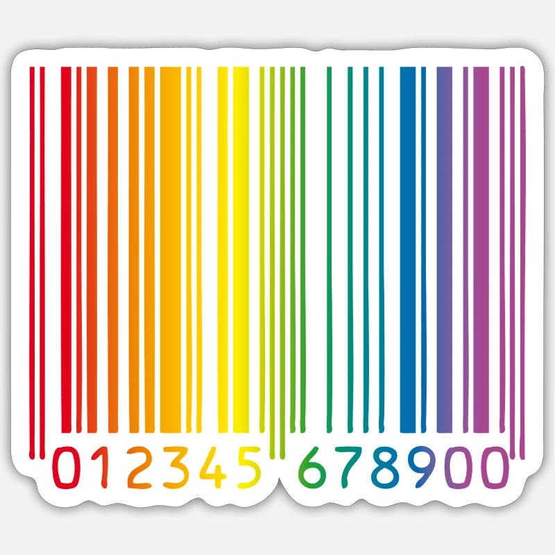 Schwuler Barcode - Sticker Größe S (10 x 10 cm) - Mattweiß