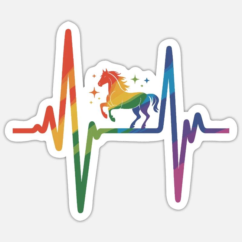 Cheval - Sticker taille S (10 x 10 cm) - blanc mat