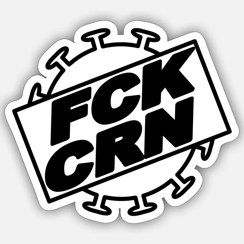 FCK_CRN_1 - Sticker size S (10 x 10 cm) - white matte
