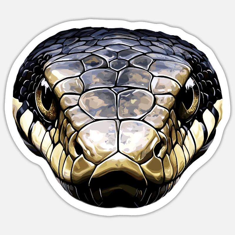 Schlange Python Kobra Klapperschlange Schlangen - Sticker Größe S (10 x 10 cm) - Mattweiß