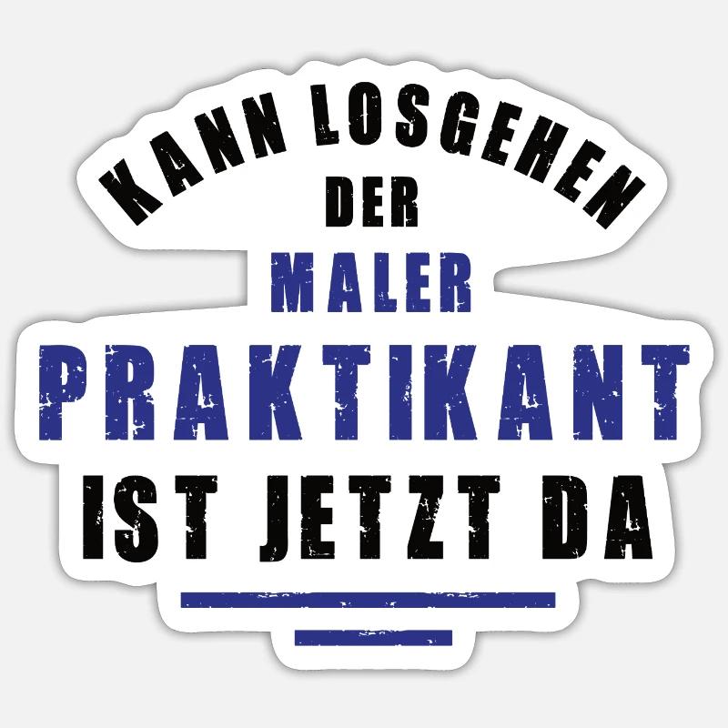 Intern painter internship painting varnisher - Sticker size S (10 x 10 cm) - white matte