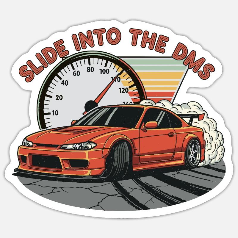 Slide into the DMS - Sticker size S (10 x 10 cm) - white matte