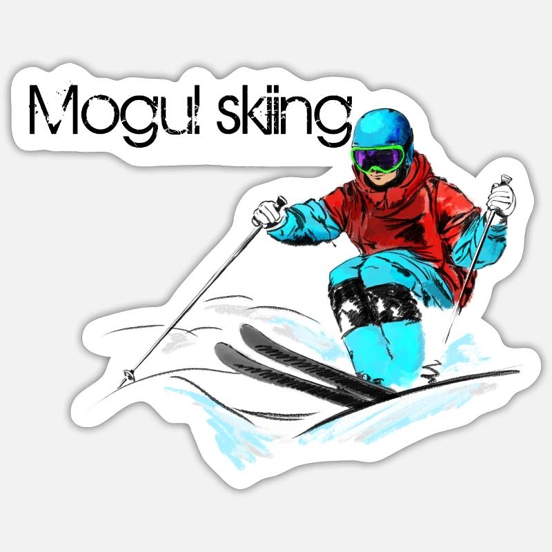 Mogul skiing - Sticker size S (10 x 10 cm) - white matte