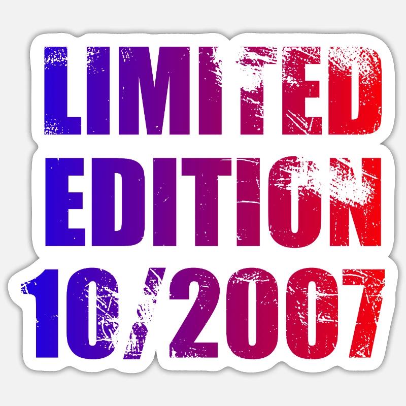 18e anniversaire Edition limitée 10/2007 - Sticker taille S (10 x 10 cm) - blanc mat