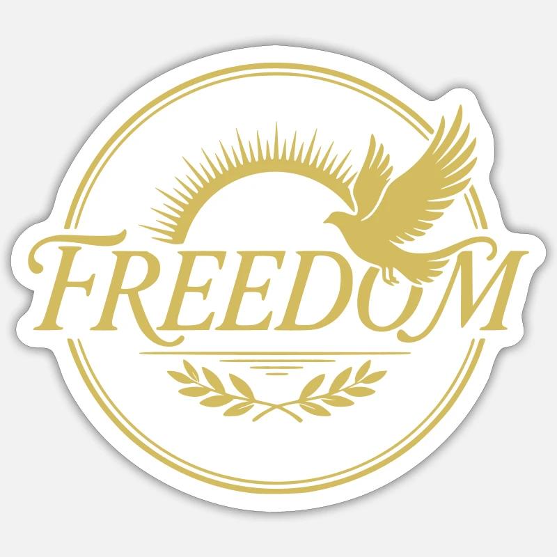 Freiheitsvogel Design mit Sonnenstrahlen Sticker Größe S (10 x 10 cm)
