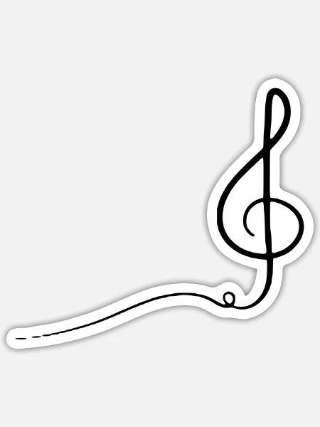 Abstrakte Darstellung der Violinschlüsselmusik - Sticker Größe S (10 x 10 cm) - Mattweiß