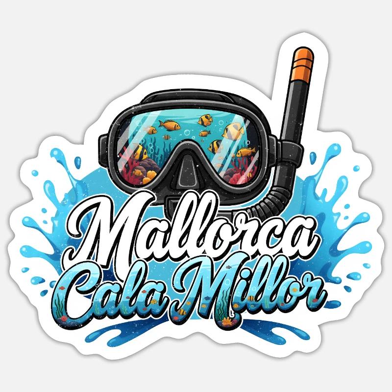 Diving Dream Cala Millor - Sticker size S (10 x 10 cm) - white matte