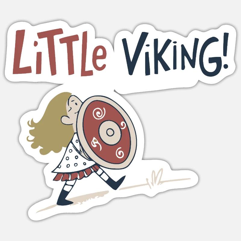 Petit Viking Aventure - Sticker taille S (10 x 10 cm) - blanc mat