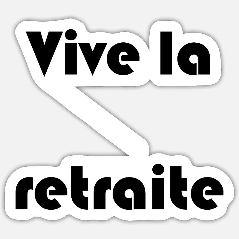 RETRAITE. RETRAITE. RETRAITEE. RETRAITE. BONNE RET - Sticker taille S (10 x 10 cm) - blanc mat