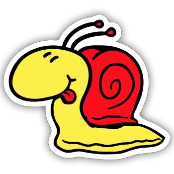 Snail cheeky tongue sticking out quickly small - Sticker size S (10 x 10 cm) - white matte - Front