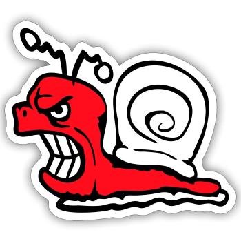 Snail Evil Angry Attack Teeth Grinding Sour - Sticker size S (10 x 10 cm) - white matte - Front