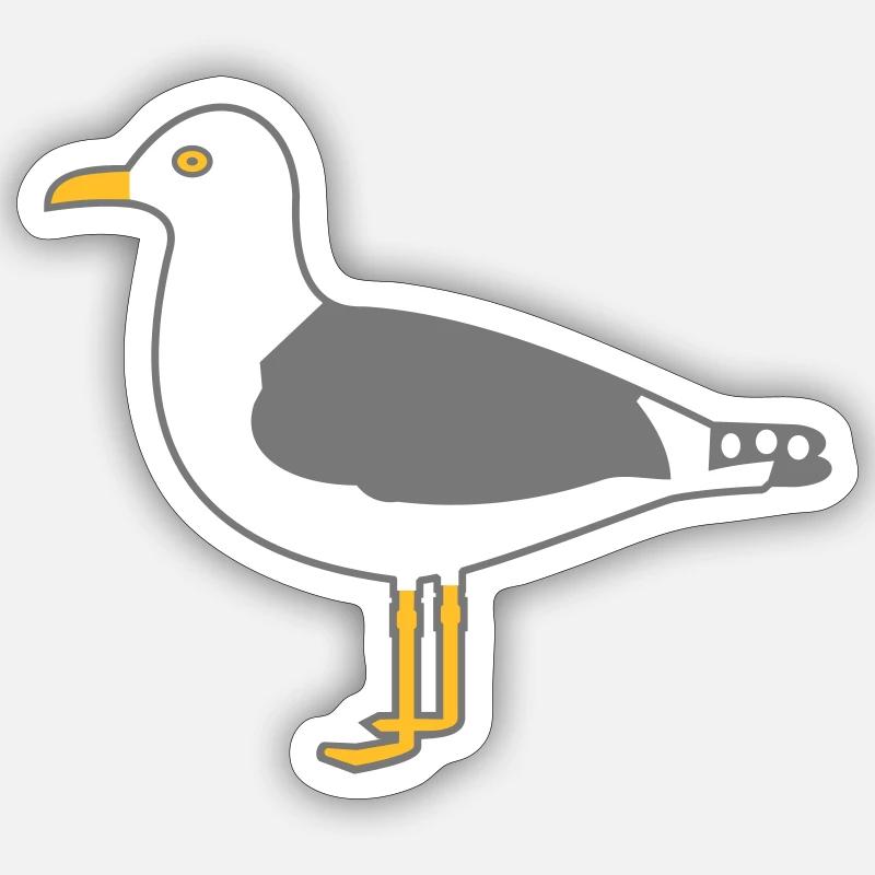 Silbermöwe - Sticker Größe S (10 x 10 cm) - Mattweiß