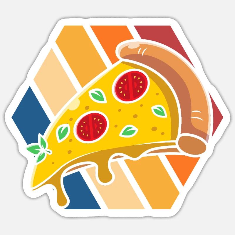 Pizza Pop Art Slice - Sticker size S (10 x 10 cm) - white matte