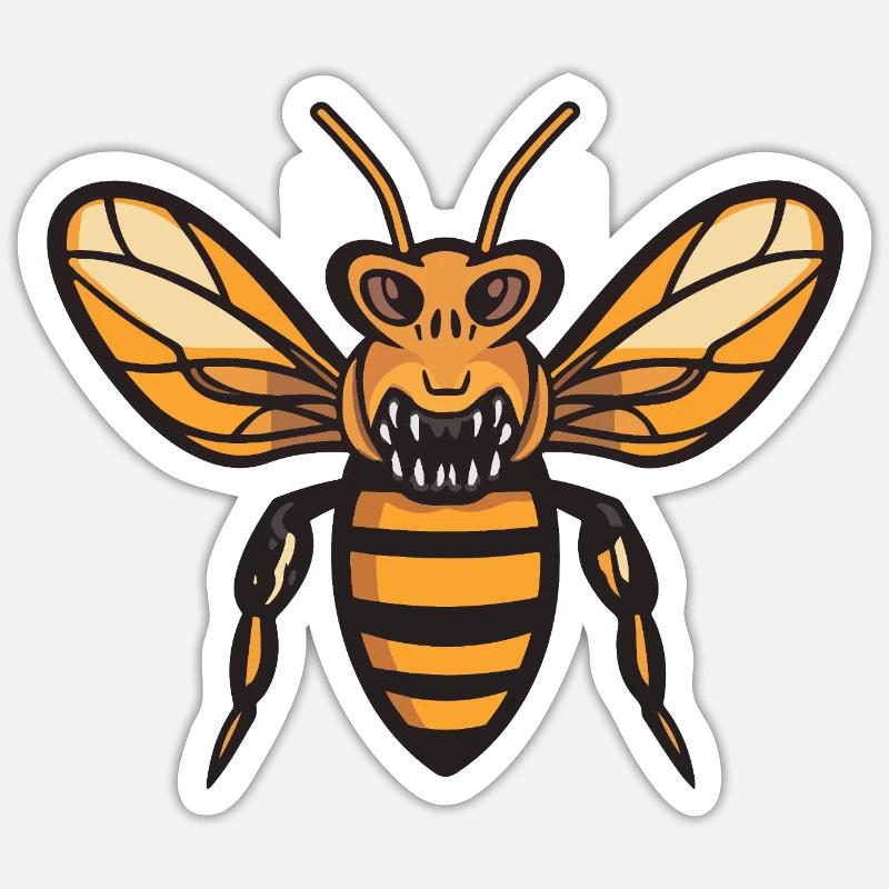 Bee Halloween Comic Funny Sticker size S (10 x 10 cm)