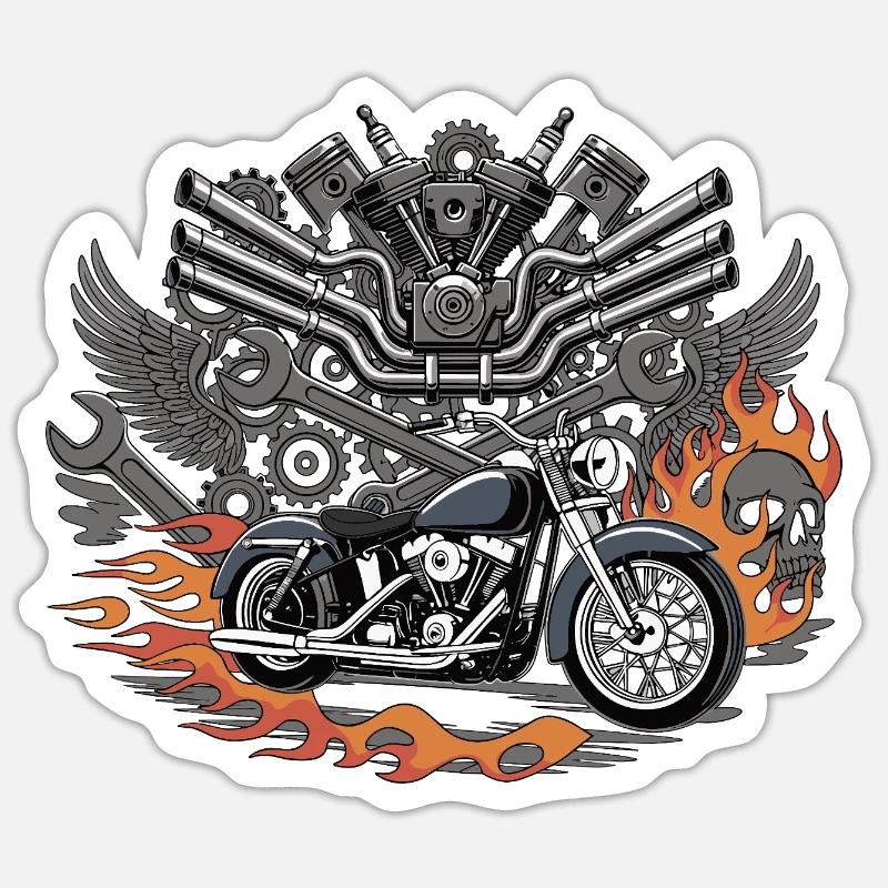 Flame Cruiser Engine Power Sticker size S (10 x 10 cm)