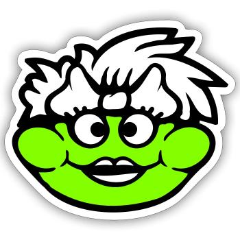 Frosch Frau Hübsch Kröte Lustig Weiblich Mädchen - Sticker Größe S (10 x 10 cm) - Mattweiß - Vorne