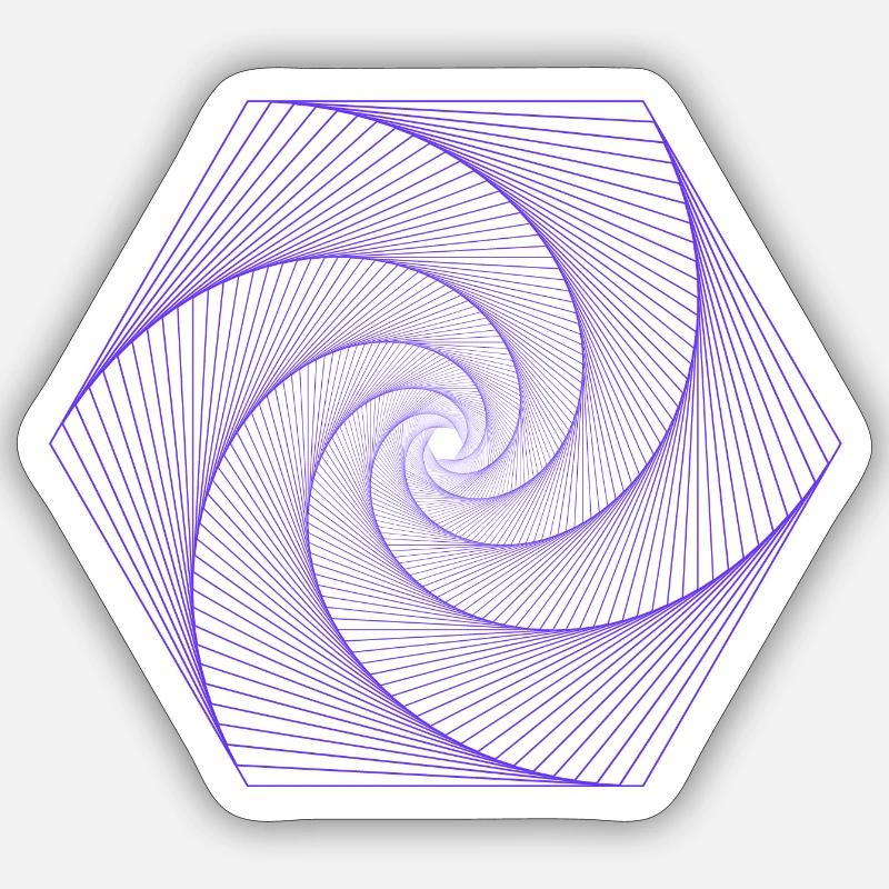 Spiral in hexagonal pattern Sticker size S (10 x 10 cm)