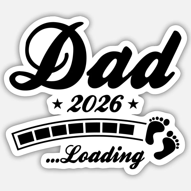 Dad 2026 Loading Papa Sticker Größe S (10 x 10 cm)
