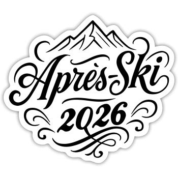 Apres Ski 2026 - Sticker Größe S (10 x 10 cm) - Mattweiß - Vorne