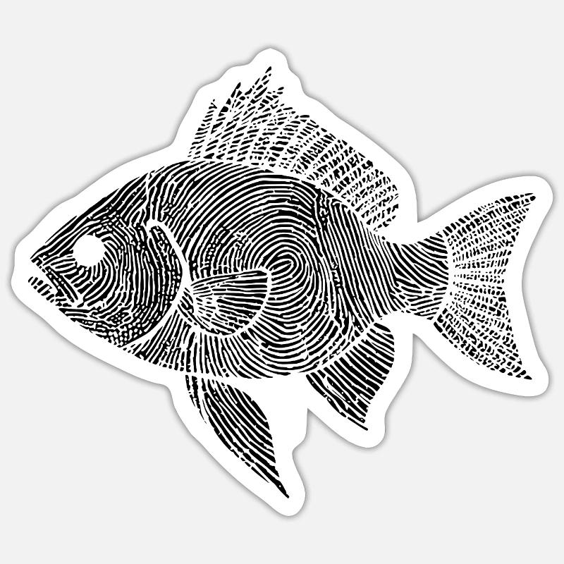 Fishing Fish Artwork Angler - Sticker size S (10 x 10 cm) - white matte