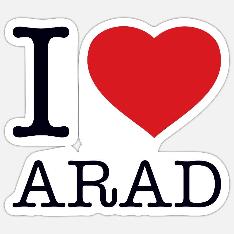 J’adore Arad - Sticker taille S (10 x 10 cm) - blanc mat