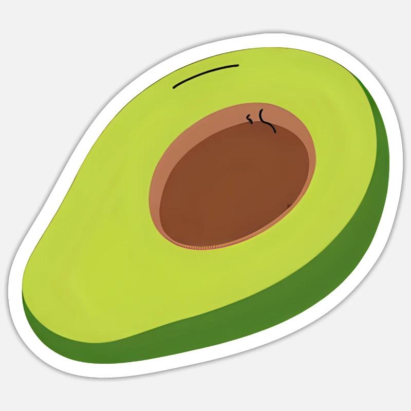 Avocado Halbschnitt Illustration - Sticker Größe S (10 x 10 cm) - Mattweiß