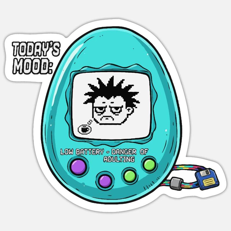 Low Battery Mood - Sticker size S (10 x 10 cm) - white matte