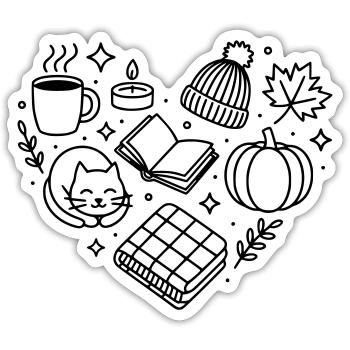 Autumn heart, autumnal cosiness, autumnal - Sticker size S (10 x 10 cm) - white matte - Front