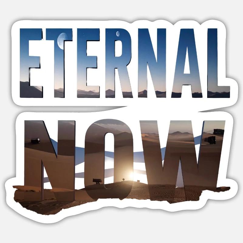 Éternel maintenant - Sticker taille S (10 x 10 cm) - blanc mat