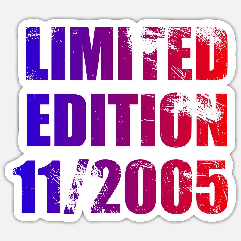 20e anniversaire Edition limitée 11/2005 - Sticker taille S (10 x 10 cm) - blanc mat