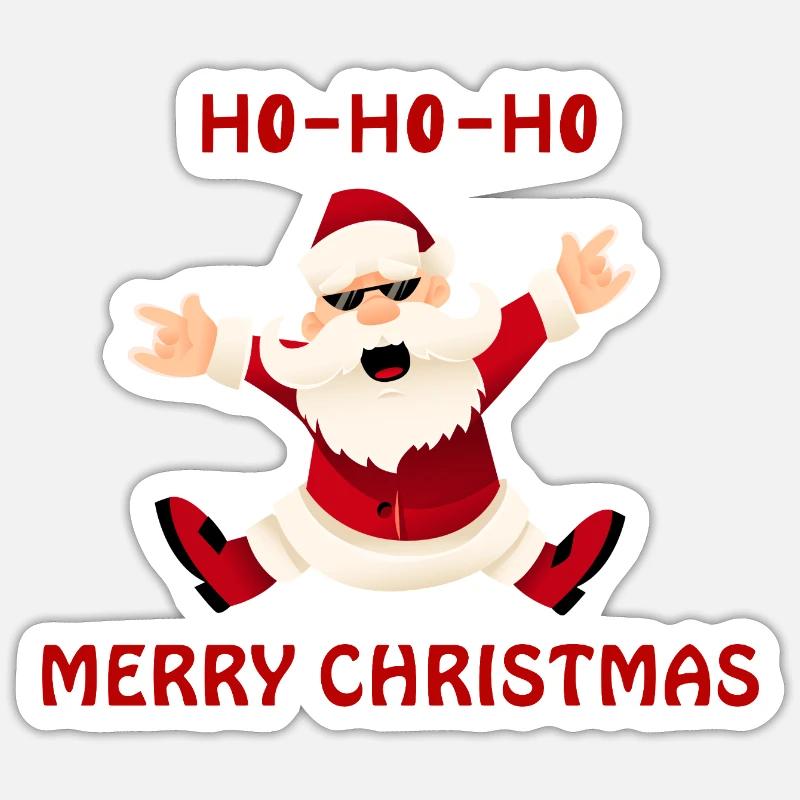 Fröhlicher springender Santa Sticker Größe S (10 x 10 cm)
