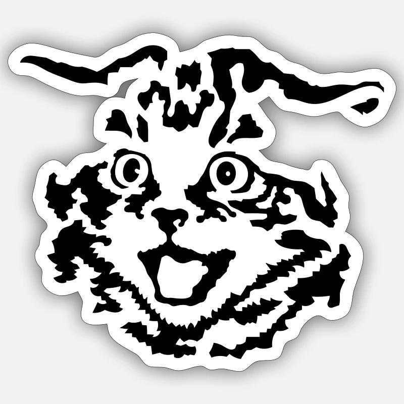 Chaton - Sticker taille S (10 x 10 cm) - blanc mat