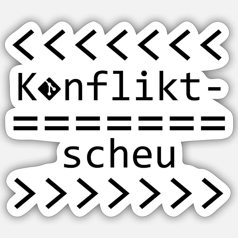 Chemise Git Nerd Aversion aux conflits - Sticker taille S (10 x 10 cm) - blanc mat