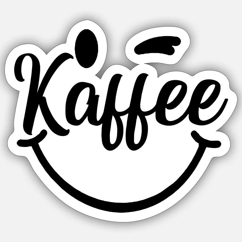 Kaffee_smile - Sticker size S (10 x 10 cm) - white matte