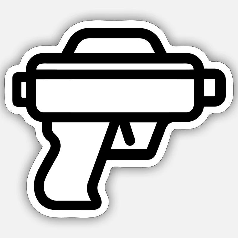 Water Gun - Sticker size S (10 x 10 cm) - white matte