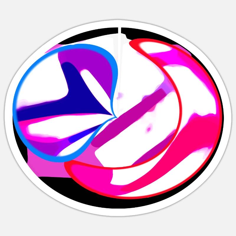Néon tourbillon abstrait Sticker taille S (10 x 10 cm)