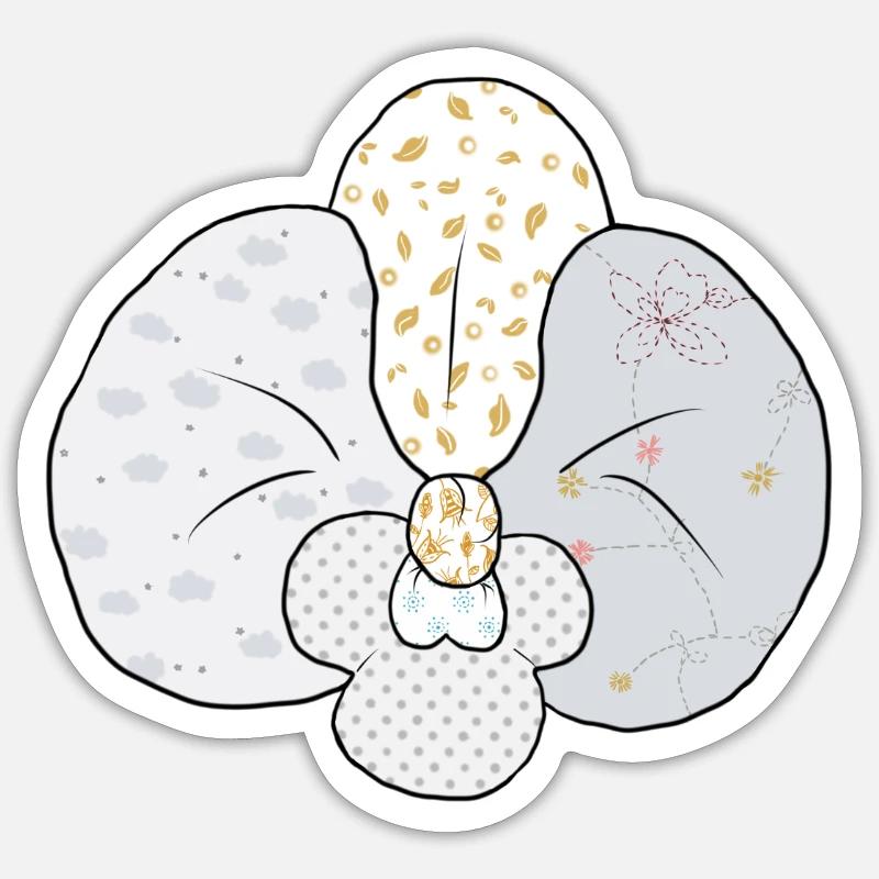 Weisse_Musterorchidee - Sticker taille S (10 x 10 cm) - blanc mat