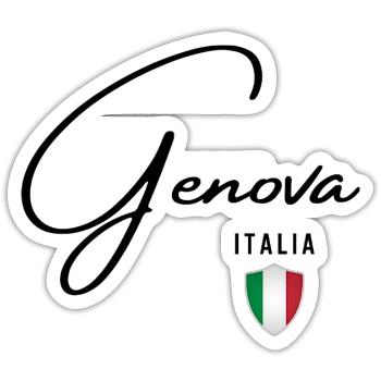Design élégant Gênes, Gênes Italie - Sticker taille S (10 x 10 cm) - blanc mat - Devant