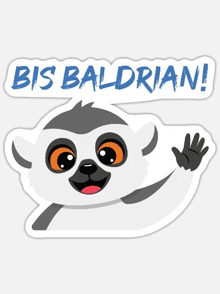 Panda Gruß Mascot Bis Baldrian! - Sticker Größe S (10 x 10 cm) - Mattweiß