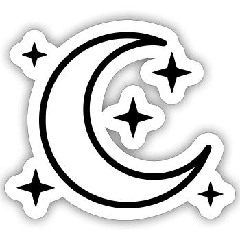 Crescent Moon & Stars | Magic Night - Sticker size S (10 x 10 cm) - white matte - Front