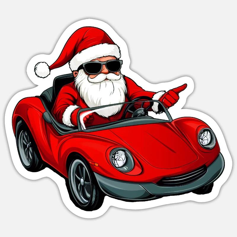 Pilotes Noël - Sticker taille S (10 x 10 cm) - blanc mat