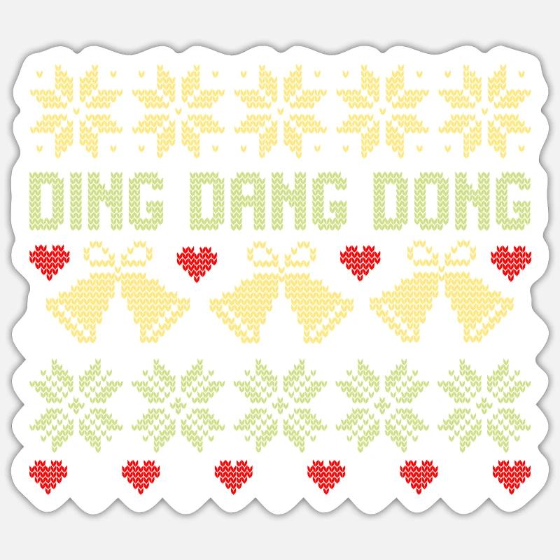 Clochette en flocon de neige à motif de pull de Noël moche Sticker taille S (10 x 10 cm)