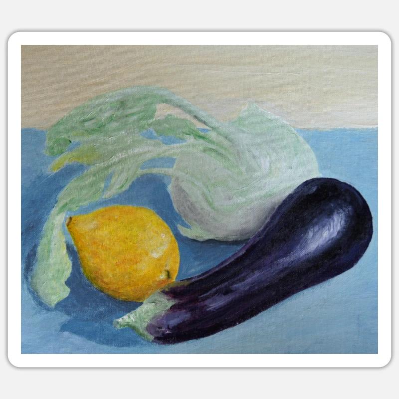 nature morte - Sticker taille S (10 x 10 cm) - blanc mat